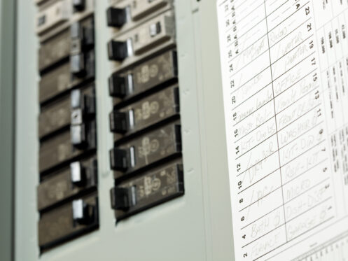 An electrical panel in Belchertown, MA